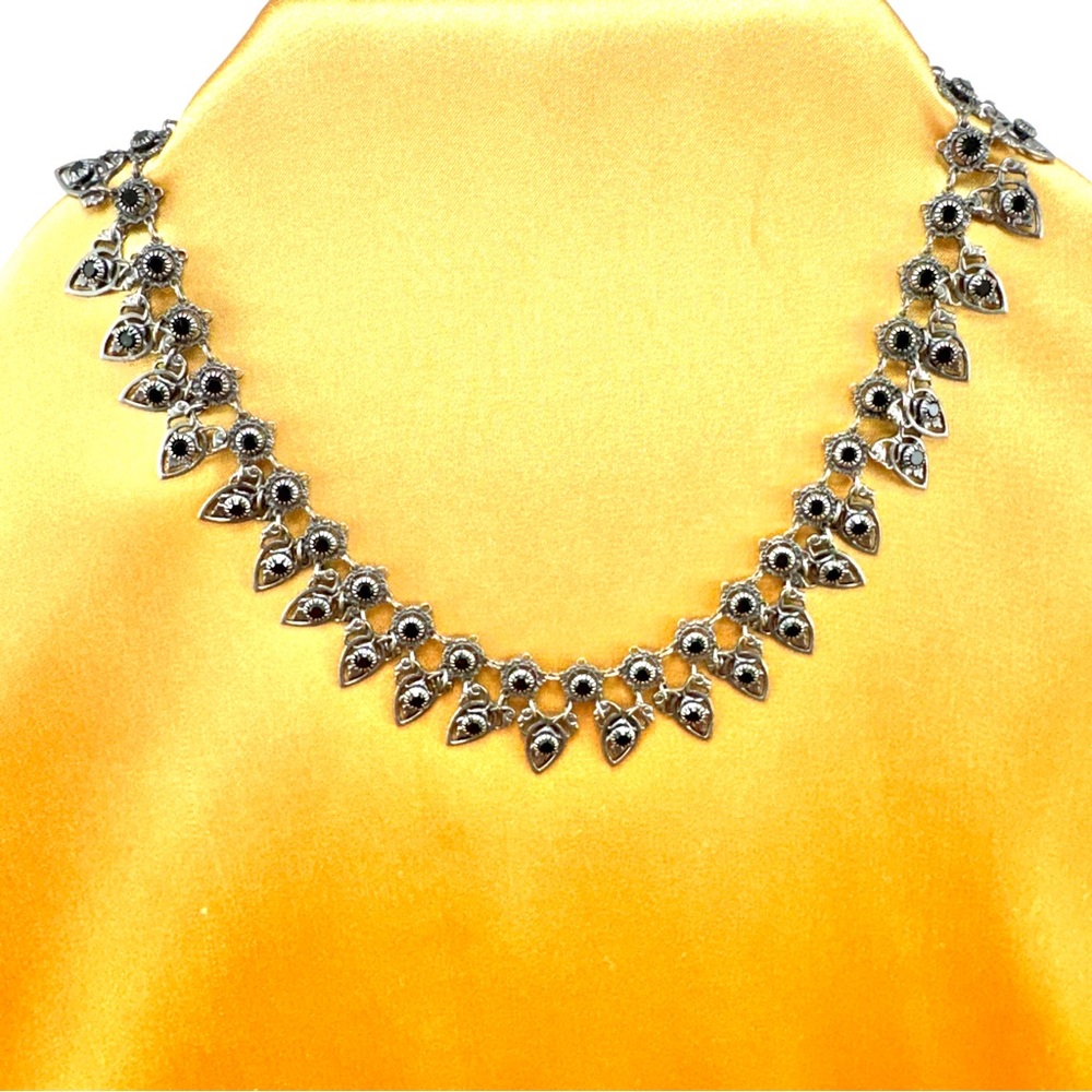 💖 Kenny Ma Silver Choker with Black Onyx, Size 16 inch - Picture 4 of 12